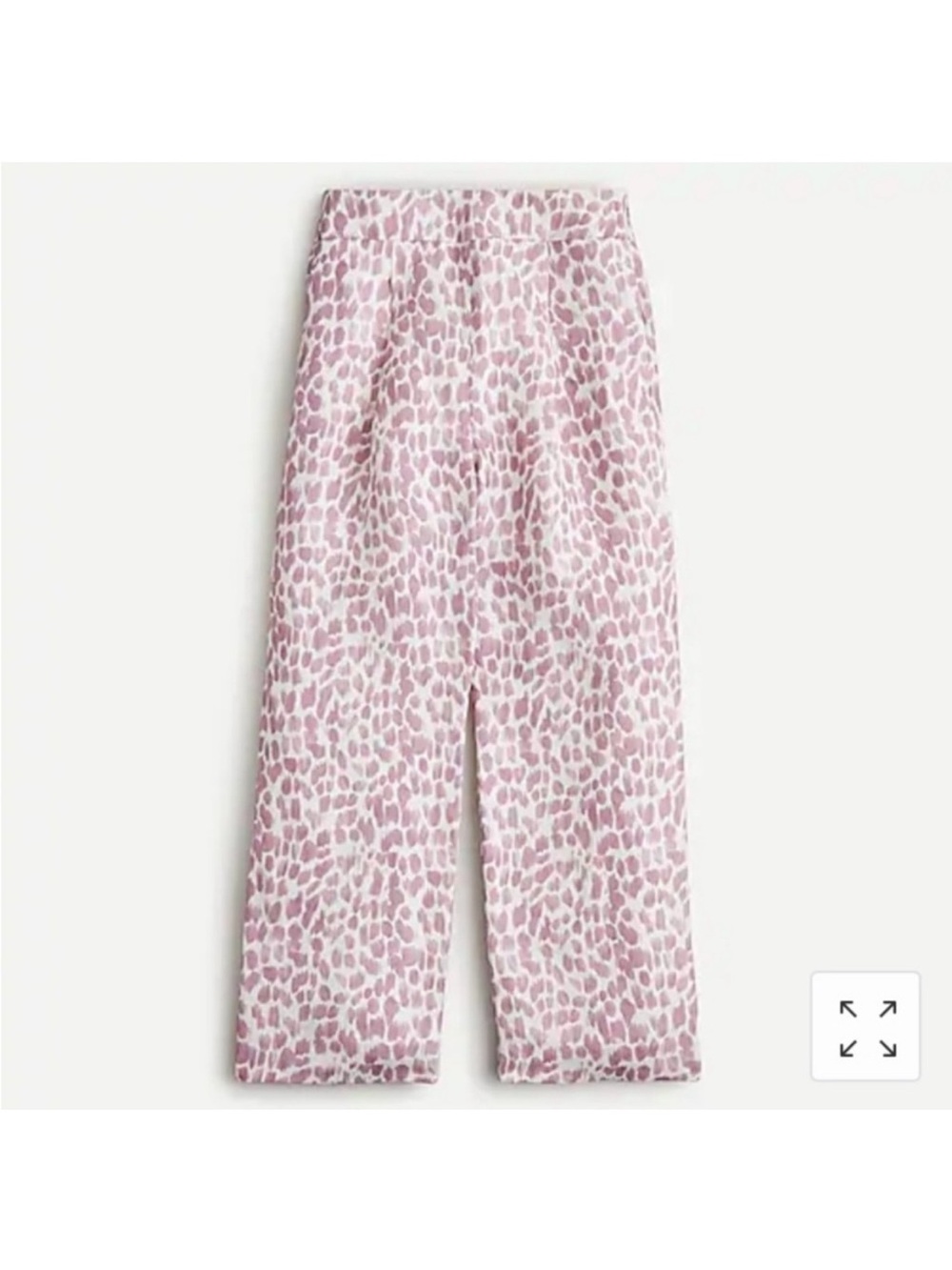 J. Crew Pleated linen-blend pant in lilac giraffe print Size 4